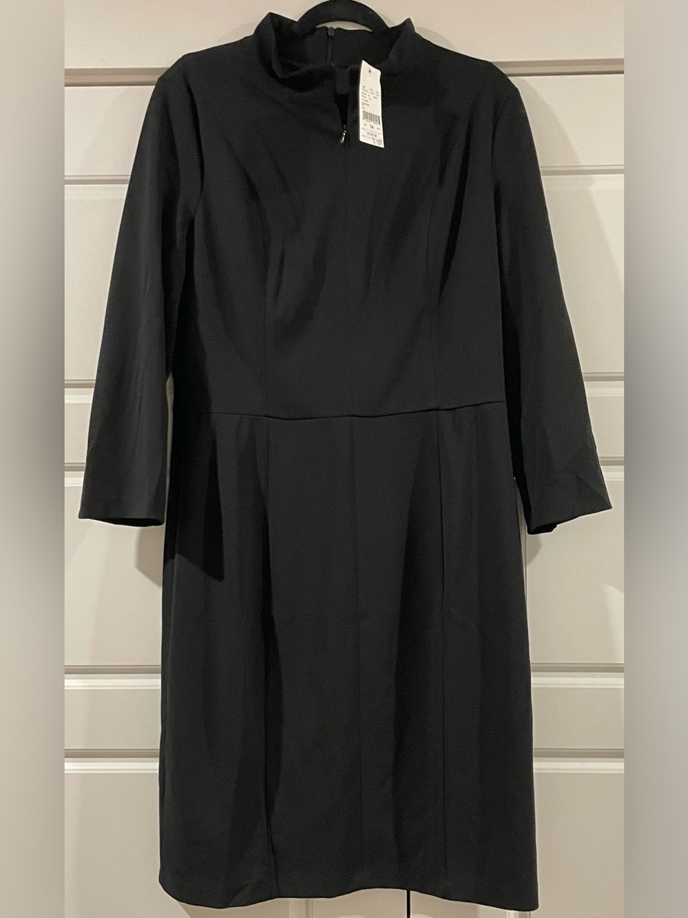 NWT Black Long Midi Dress with Mock Neck